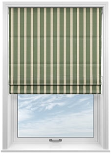 Emily Bond Parasol Stripe, Fern Green - Twist&Fit Roman Blind